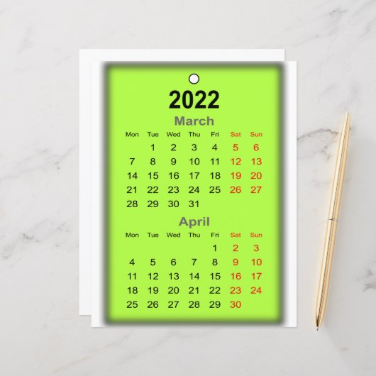 2022 Kalender maart April Druk op.. (Voorkant / Achterkant in situ)