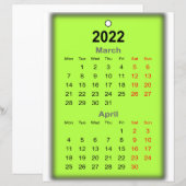 2022 Kalender maart April Druk op.. (Voorkant / Achterkant)