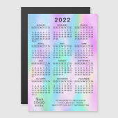 2022 Kalender Magnet Faux Holographic Girly (Voorkant / Achterkant)