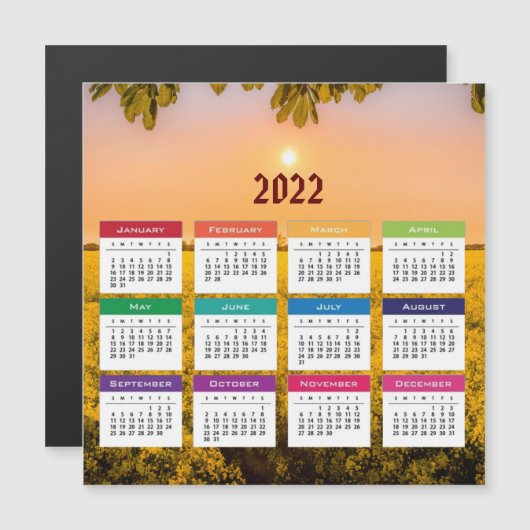 2022 Kalender Magnetische kaart (Voorkant / Achterkant)
