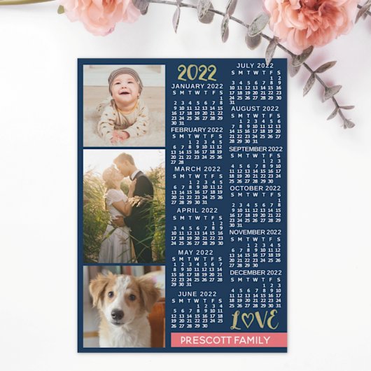 2022 Kalender marine Coral Gold Photo Collage Magn