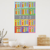 2022 kalender volle kleuren poster (Keuken)