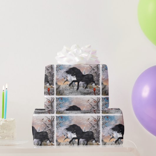 2022 Kerstpaarden ver2 Verpakkingspapier Cadeaupapier (Feestgeschenken)