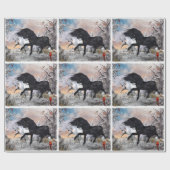 2022 Kerstpaarden ver2 Verpakkingspapier Cadeaupapier (Vlak)