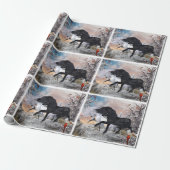 2022 Kerstpaarden ver2 Verpakkingspapier Cadeaupapier (Uitgerold)