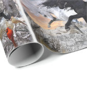 2022 Kerstpaarden ver2 Verpakkingspapier Cadeaupapier (Rol Hoek)