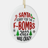 2022 kerstsierSVG, Covid, Funny Xmas Keramisch Ornament (Rechts)