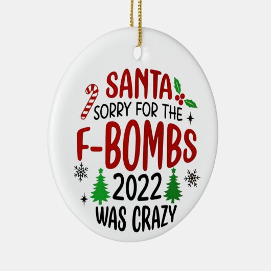 2022 kerstsierSVG, Covid, Funny Xmas Keramisch Ornament (Rechts)