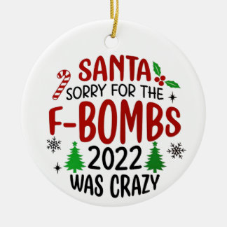 2022 kerstsierSVG, Covid, Funny Xmas Keramisch Ornament