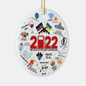 2022 kerstversiering, het jaar dat we niet konden keramisch ornament (Rechts)