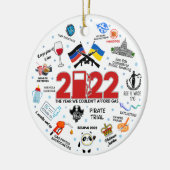 2022 kerstversiering, het jaar dat we niet konden keramisch ornament (Links)