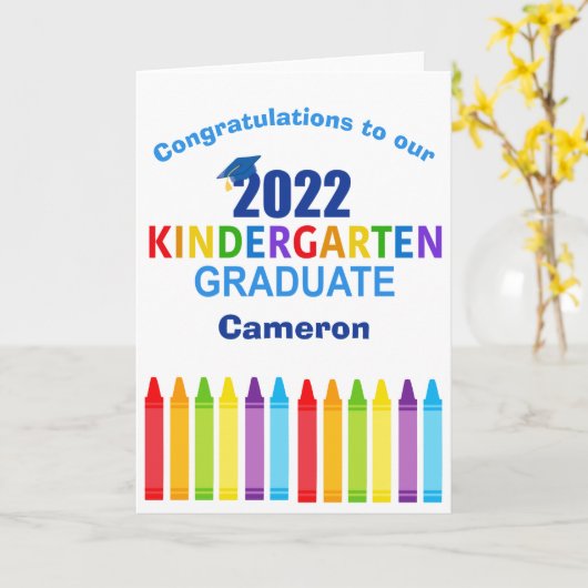2022 Kindergarten Afstuderen aangepast Afstuderen Kaart (Gele Bloem)