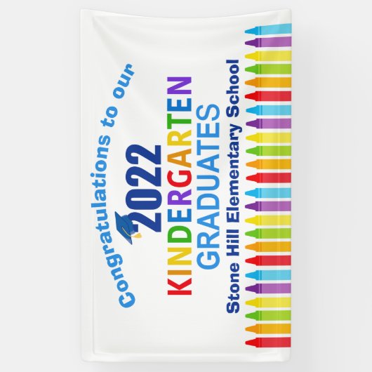 2022 Kindergarten Afstuderen basisschool Spandoek (Verticaal)