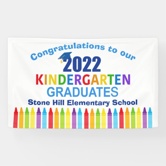 2022 Kindergarten Afstuderen basisschool Spandoek (Horizontaal)