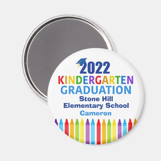 2022 Kindergarten Afstuderen Cute Custom School Magneet (Voorkant / Achterkant)