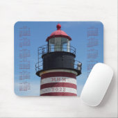 2022 Klassieke West Quoddy Red Lighthouse Calendar Muismat (Met muis)