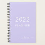 2022 Lavender Paars Girly Script Monogram naam Planner<br><div class="desc">2022 Het Paarse Monogram van de Lavender voegt Uw Eigen Manuscript Naam 2022 de Planner van de Gebeurtenis van de Weddenschap van de Kalender toe. Dit maakt de perfecte liefhebbende 16 verjaardag,  bruiloft,  vrijgezellenfeest,  verjaardagsdag,  baby shower of vrijgezellenfeest voor iemand die van luxe glam en stijl houdt.</div>