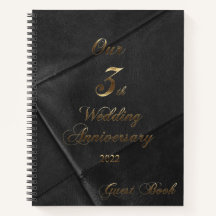 2022 Leather Wedding Our 3th Jubileum Guestbook