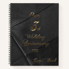 2022 Leather Wedding Our 3th Jubileum Guestbook Notitieboek