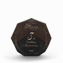 2022 Lederen bruiloft gelukkig 3de Jubileum Fotoblokken