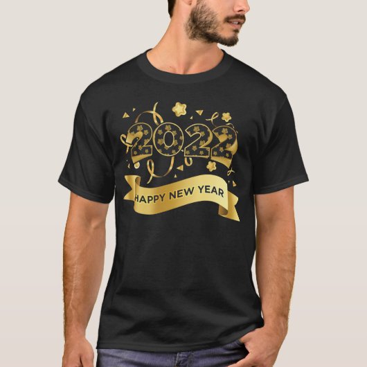 2022 lettering in gold t-shirt (Voorkant)