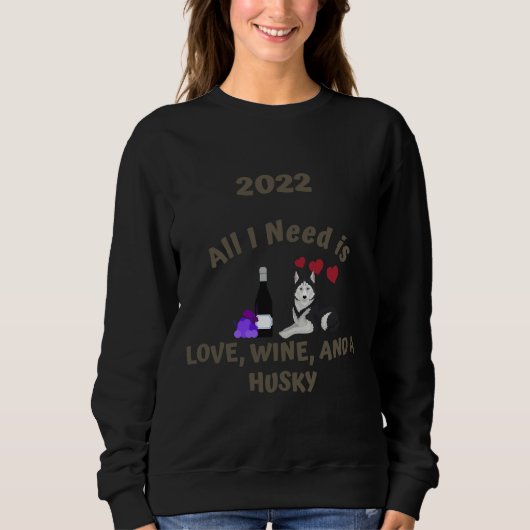 2022 Liefde Wijn & Amp Husky Trui (Voorkant)