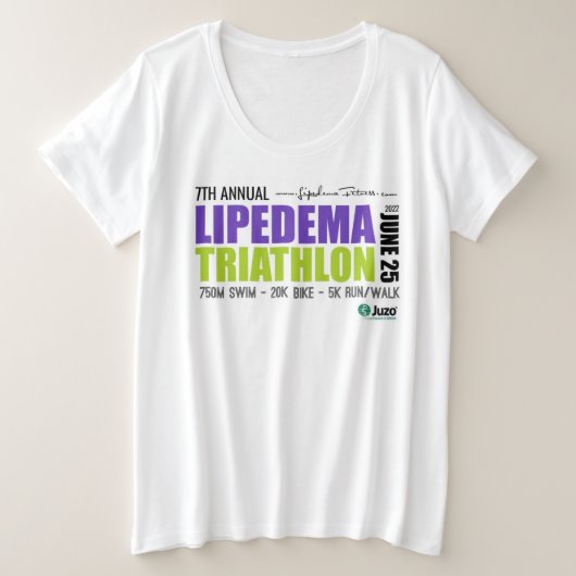 2022 Lipedema Triathlon - Plus formaat Shirt (Design voorkant)