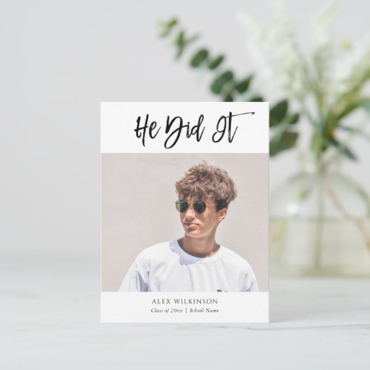 2022 maakte hij het moderne Afstuderen voor kallig Uitnodiging Briefkaart (Staand voorkant)