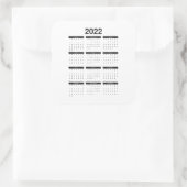 2022 Maandelijks Jaar Square Sticker (Tas)