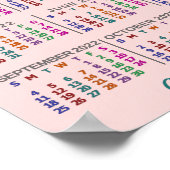 2022 Maandelijkse kalender Kleurrijk Aangepast 3 F Poster (Hoek)