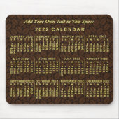 2022 Maandelijkse kalender Koffie Bean Aangepaste  Muismat (Voorkant)