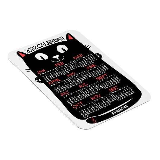 2022 Maandelijkse kalender uit de midden-eeuwse zw Magneet (Rechterzijde)