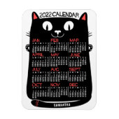 2022 Maandelijkse kalender uit de midden-eeuwse zw Magneet (Verticaal)