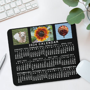 2022 Maandelijkse kalender - zwart - Aangepast 3 f Muismat