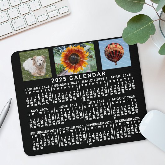 2022 Maandelijkse kalender - zwart - Aangepast 3 f Muismat