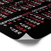 2022 Maandelijkse kalender - zwart - Aangepast 3 f Poster (Hoek)