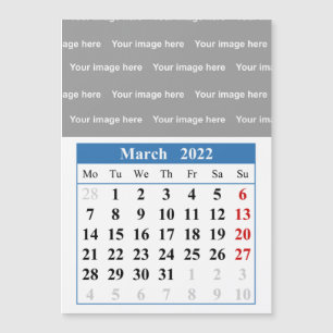 2022 Maart kalender Magnetische kaart