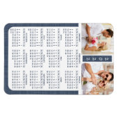 2022 Magnetic Fridge Calendar Foto Blue Modern Magneet (Horizontaal)