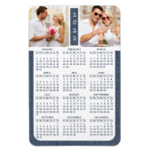 2022 Magnetic Fridge Calendar Foto Blue Modern Magneet (Verticaal)
