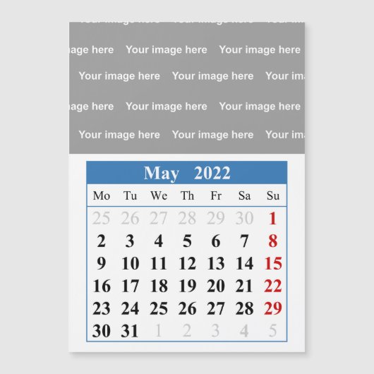 2022 Mei kalender Magnetische kaart (Voorkant)