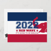 2022 Midterm Elections Red Wave Red Elephant USA Briefkaart (Voorkant / Achterkant)