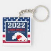2022 Midterm Elections RED WAVE US Flag Sleutelhanger (Achterkant)