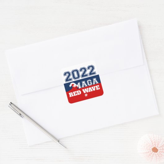 2022 Midterms Ultra MAGA Red Wave Vierkante Sticker (Envelop)