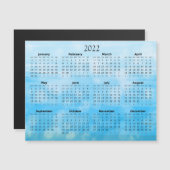 2022 Mini Kalender Magnetische Ombre Blauw Magnetische Uitnodiging (Voorkant / Achterkant)