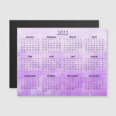 2022 Mini Maandkalender Magnetisch Ombre Paars Magnetische Uitnodiging (Voorkant / Achterkant)