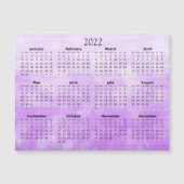2022 Mini Maandkalender Magnetische Ombre Paars Magnetische Uitnodiging (Voorkant)