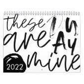 2022 Minimale Abstracte zwarte en witte agenda Kalender (Hoes)