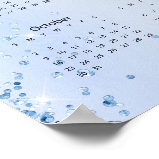 2022! Modern Glitter Calender Poster (Hoek)