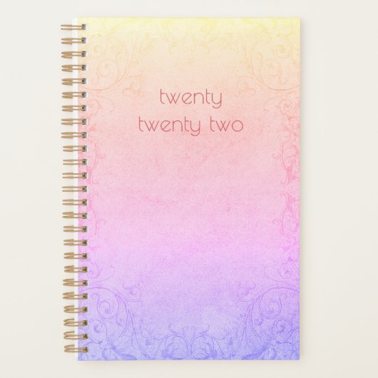 2022 Moderne Pastel Rainbow Gradient Planner (Voorkant)