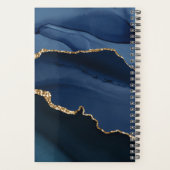 2022 Navy Blue Gold Agate Geode Script Monogram Planner (Achterkant)